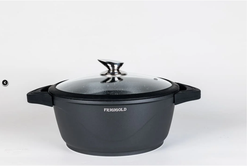 Panela 28cm Com Tampa Super Resistente Frigigold - 5 camadas de Titânio com mármore antiaderente