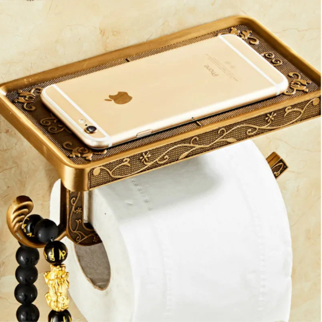 Suporte De Papel Higiênico De Parede Gold