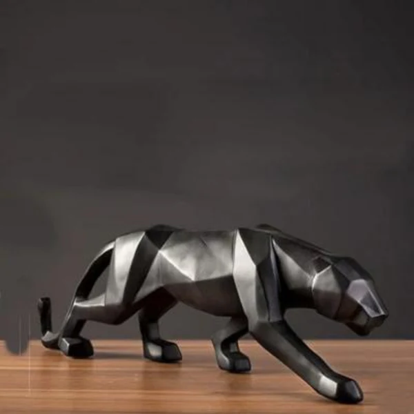 Decoração de Mesa de Resina Escultura Leopardo