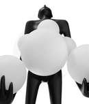 Escultura Resiliência Preta com Globos Fosco Para Hall de Entrada, Sala de Estar e Jardim de Inverno