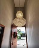 Lustre de Cristal Las Vegas Cristais Transparente Ø110x160 para Casas com Pé Direito Duplo e Buffet