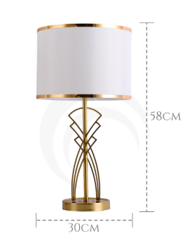 Abajur Cidonia Moderno Dourado com Cúpula Branca Para Sala de Estar, Quartos, Cabeceira de Cama, Escritório e Escrivaninha