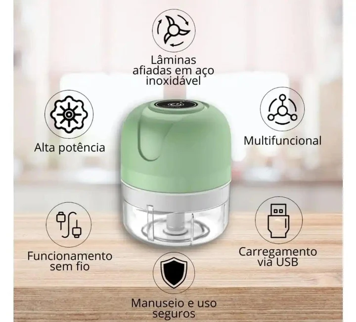 Mini Processador Elétrico 3 Laminas Buzz