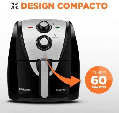 Air fryer Mondial Family Inox AFN-40 de 4L cor black/inox