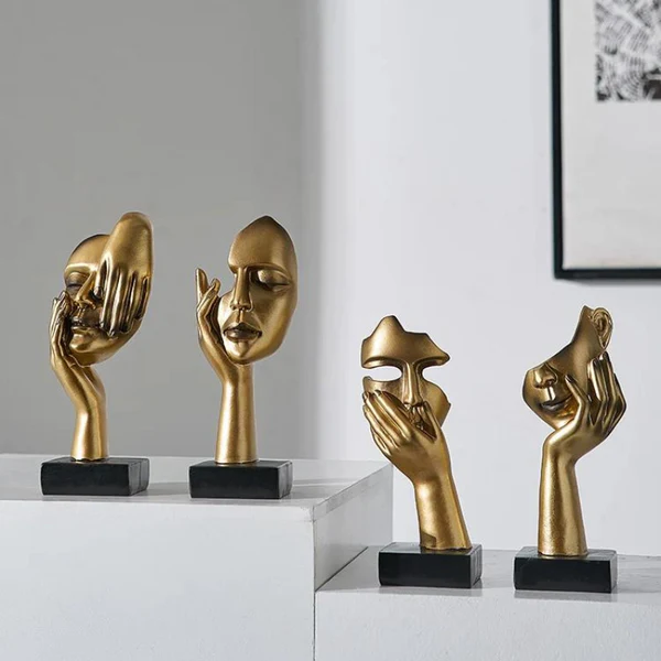 Estátua Decorativa de Resina Abstrata Nórdica