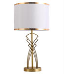 Abajur Cidonia Moderno Dourado com Cúpula Branca Para Sala de Estar, Quartos, Cabeceira de Cama, Escritório e Escrivaninha