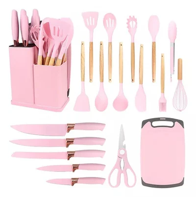 Kit 19 Peças Utensílios de Cozinha Completo com Tábua