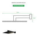 Chuveiro Quadrado Preto Fosco RCQ 02