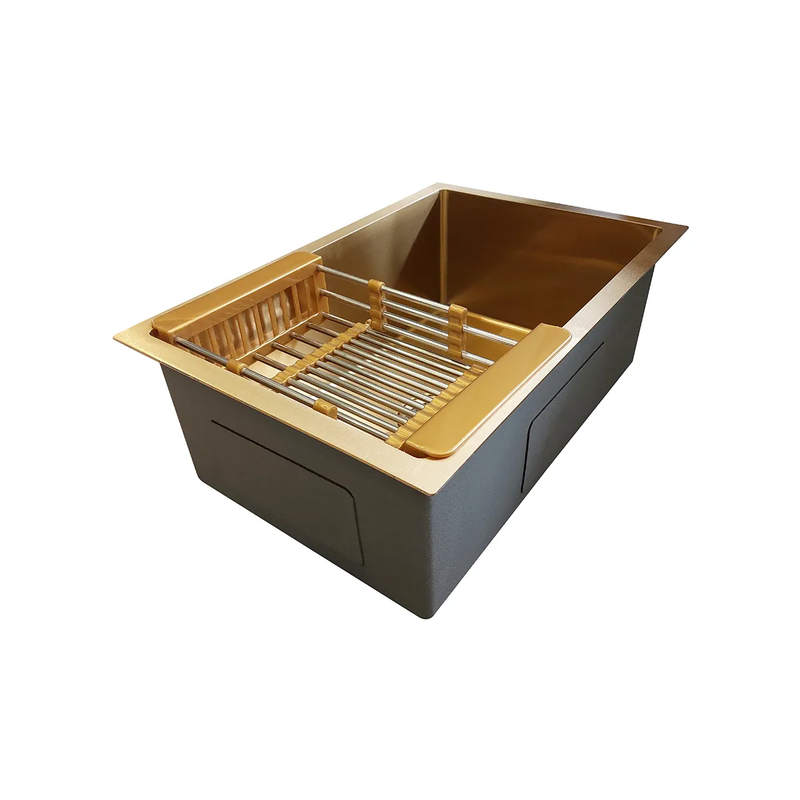 Cuba Gourmet de Cozinha Inox Premium - Embutir ou Sobrepor 60x40 - Dourada