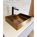 Cuba para Banheiro Inox Rose Gold Retangular 48cm RC 320