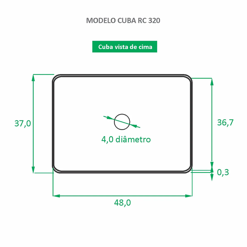 Cuba para Banheiro Inox Rose Gold Retangular 48cm RC 320