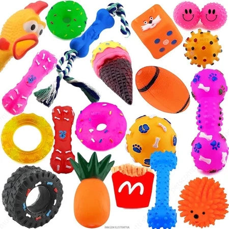 Kit Brinquedos Mordedores Para Pet Cachorro 10Un