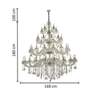 Lustre de Cristal Candelabro Maria Thereza 50 Braços - Cristais Transparentes - Tcar Imports