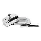 Manteigueira Retangular com Espátula em aço Inox 18cm Argento Brinox