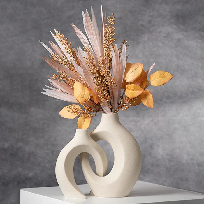 Vaso Duplo de Cerâmica Moderno para Decoração | ChicHome