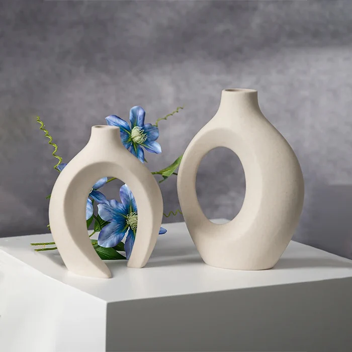 Vaso Duplo de Cerâmica Moderno para Decoração | ChicHome