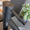 Torneira de Banheiro Monocomando Bica Alta Redonda Preto Fosco RTL 15