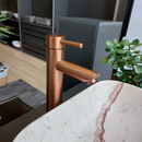 Torneira de Banheiro Monocomando Bica Alta Redonda Rose Gold Fosco Reno RTA 708