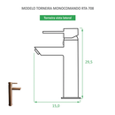 Torneira de Banheiro Monocomando Bica Alta Redonda Rose Gold Fosco Reno RTA 708