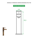Torneira de Banheiro Monocomando Bica Alta Redonda Rose Gold RTA 704