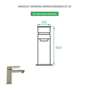 Torneira de Banheiro Monocomando Quadrada RT 20