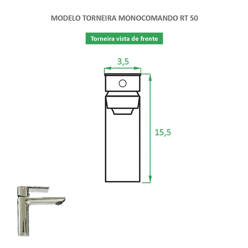 Torneira de Banheiro Monocomando Redonda RT 50