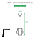 Torneira para Cozinha Preta Fosca Misturador Monocomando RTC 561